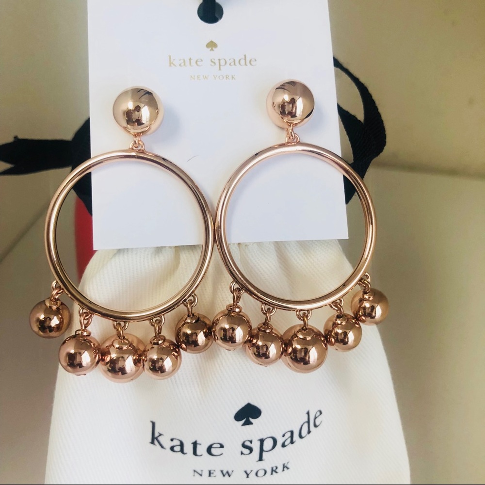Kate Spade Bauble Dangling Earrings Rose Gold